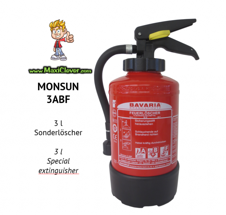 MONSUN 3 ABF - Auflade-Fettbrandlöscher 